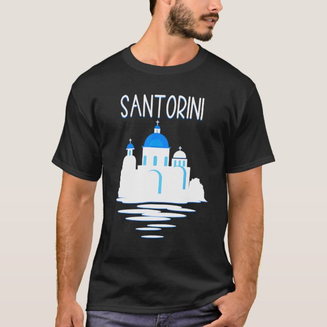 T-shirt Santorini Island Greece  Ellada Vertical Greek Isl (Devant)