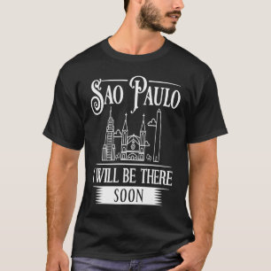 T-shirt Sao Paulo Brésil City Skyline Carte Voyage