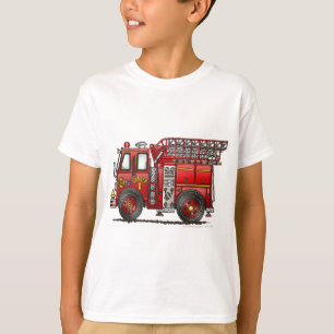 T-shirt Sapeur-pompier de camion de pompiers d'échelle