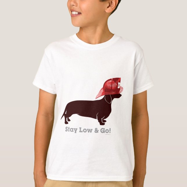 T-shirt Sapeur-pompier "séjour de teckel bas " (Devant)
