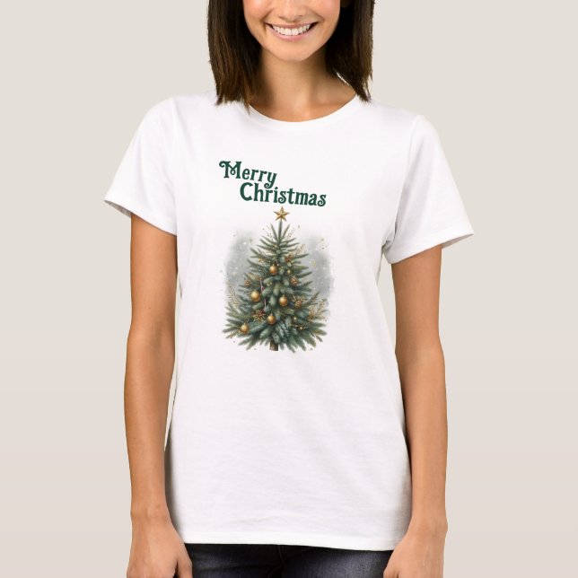 T-shirt Sapin de Noël au pin confortable  (Devant)