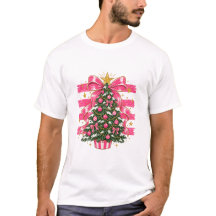 Sapin de Noël avec Ruban Rose Style de Fêtes