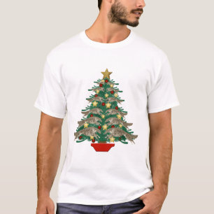 T-shirt Sapin de Noël Borzoï bondissant