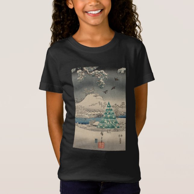 T-Shirt Sapin de Noël dans un paysage enneigé  (Devant)