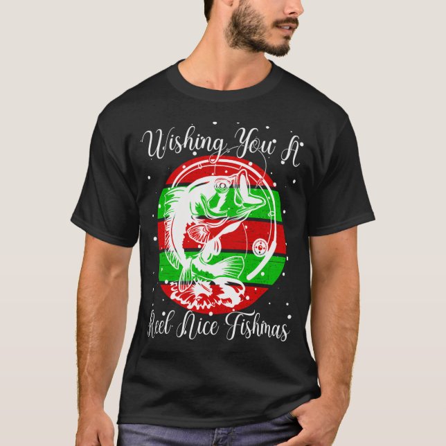 T-shirt Sapin de Noël de pêche (Devant)