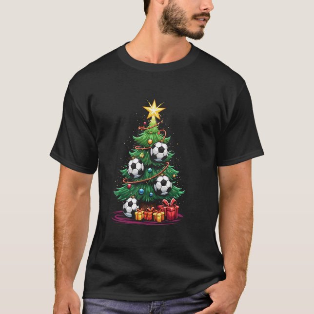 T-shirt sapin de Noël, football (Devant)