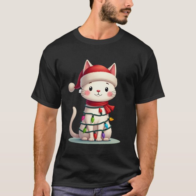 T-shirt Sapin de Noël pour chat Noël (3) (Devant)