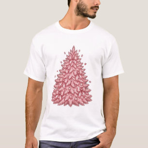 T-shirt Sapin de Noël Rose Coquette avec Rubans - Prépa