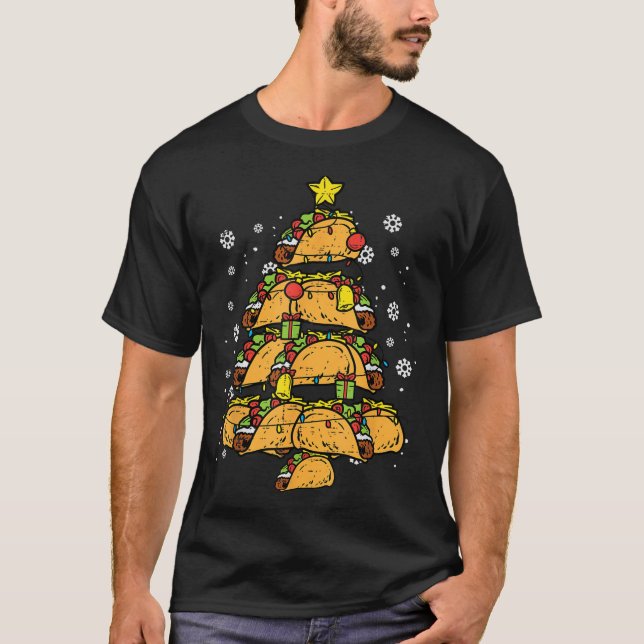 T-shirt Sapin de Noël Taco Xmas Nourriture Mexicaine (Devant)