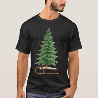 T-shirt Sapin de Noël traîneau de Noël 2025 Famille
