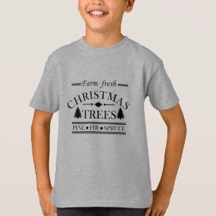 T-shirt Sapins de Noël frais de la ferme moderne