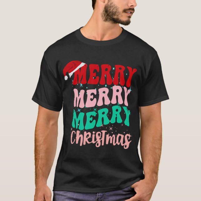 T-shirt Sapins de Noël joyeux (Devant)
