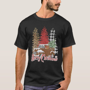 T-shirt Sapins de Noël Pins Merry Christmas Blanchis Arbre