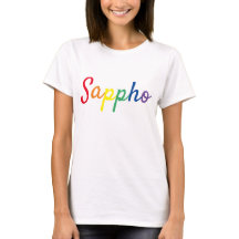 T-shirt Sappho Rainbow Script