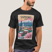 Sapporo Japon Illustration Voyage Art Rétro