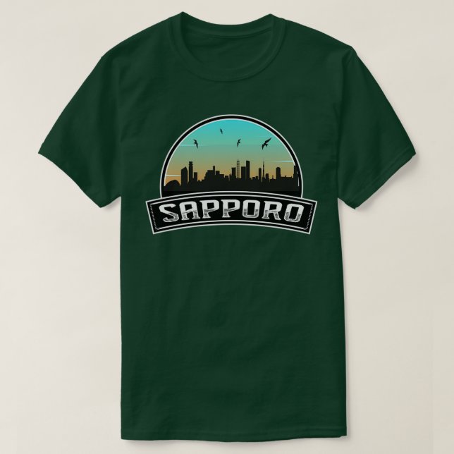 T-shirt Sapporo Japon Skyline Souvenir japonais (Design devant)