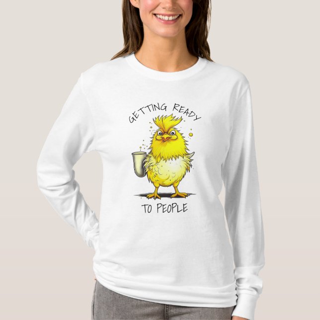 T-shirt S'apprêter à fréquenter des gens | Citation drôle  (Devant)
