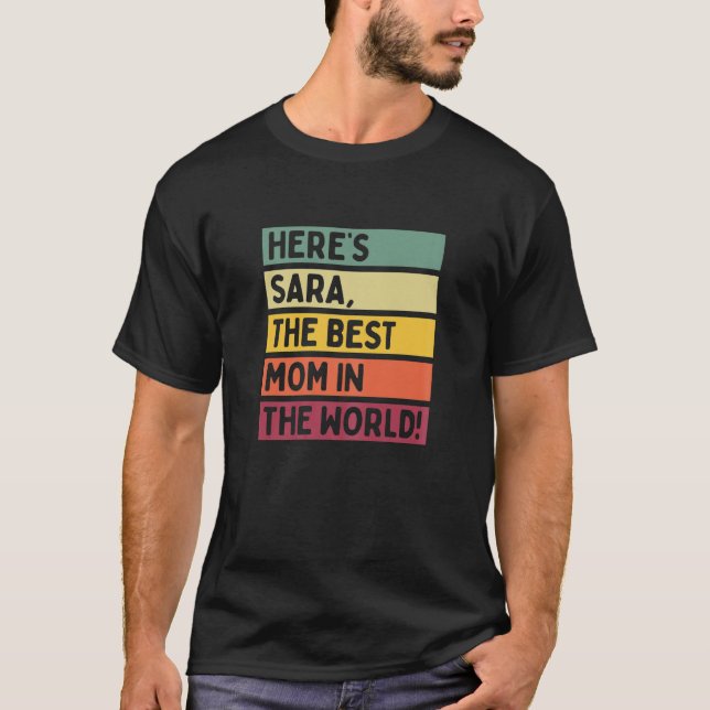 T-shirt Sara est la meilleure maman du monde Mothe (Devant)