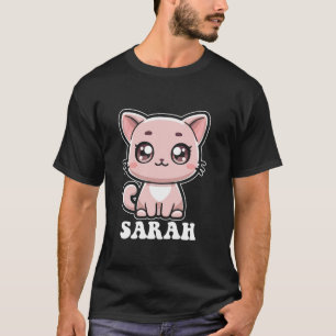 T-shirt Sarah Cute Chat Kitten Design pour filles Nom Sara