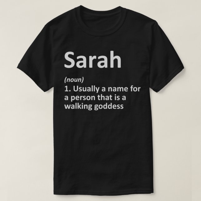T-shirt SARAH Definition Personalized Name Funny Birthday  (Design devant)