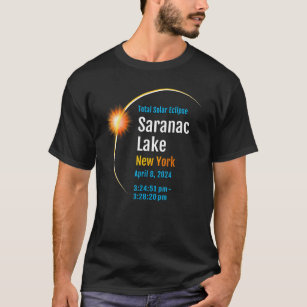 T-shirt Saranac Lake New York NY Total Solar Eclipse 2024