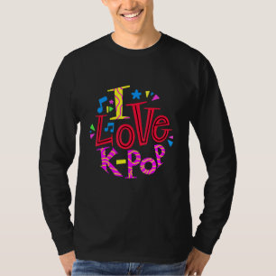 T-shirt Saranghae Coréen Poignée de doigt Graphique J'aime