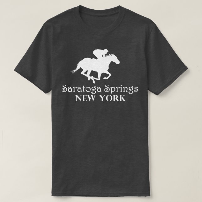 T-shirt Saratoga Springs New York Horse Racing Jockey T-Sh (Design devant)