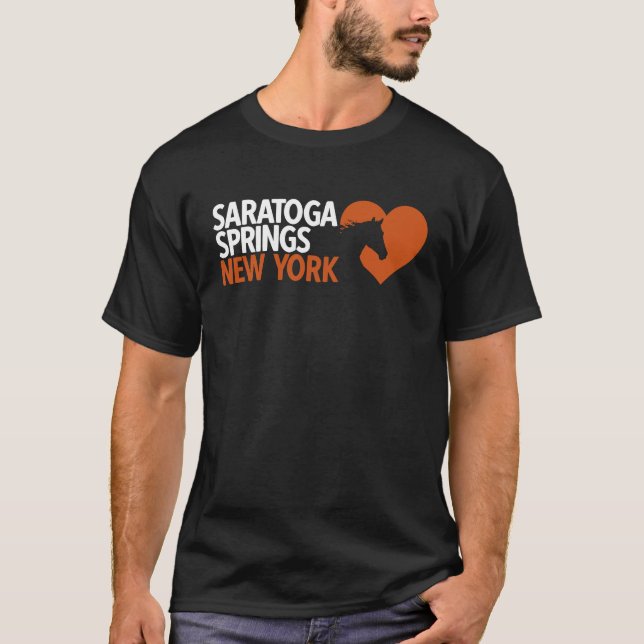 T-shirt Saratoga Springs New York Toga Heart Horse Racing (Devant)