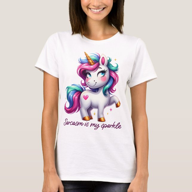 T-SHIRT SARCASM IS MY SPARKLE CUTE UNICORN (Devant)