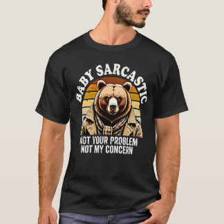 T-shirt Sarcastic Bear Retro Sunset Streetwear Art