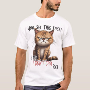 T-shirt Sarcastic Funny Grumpy Chat Je ne m'en soucie pas