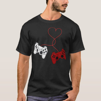 T-shirt Sarcastic Gamer Controllers Heart Video Games Vale
