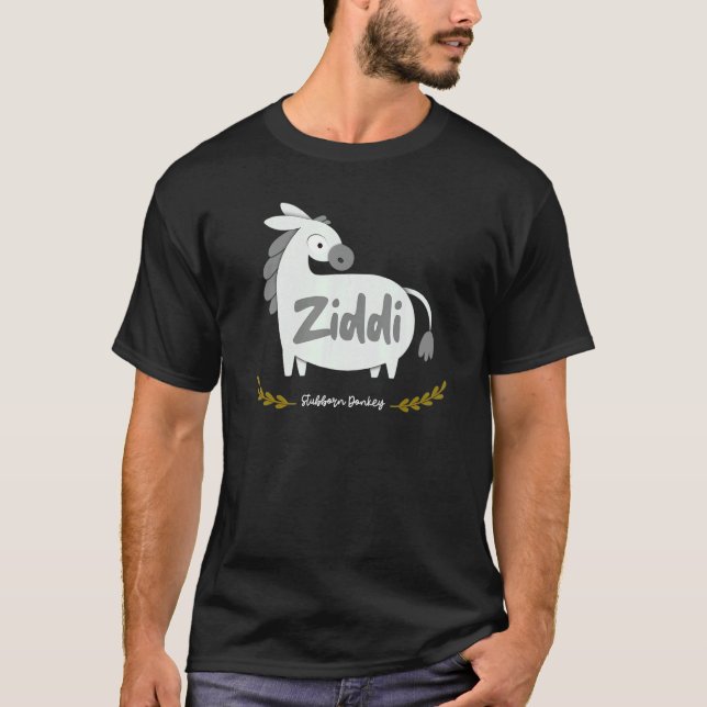 T-shirt Sarcastic Ziddi Stubborn Donkey Bollywood (Devant)