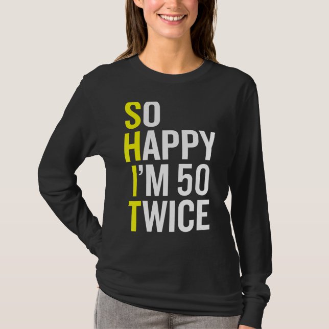T-shirt Sarcastique 50 ans B Jour 50e Anniversaire Gag Gif (Devant)