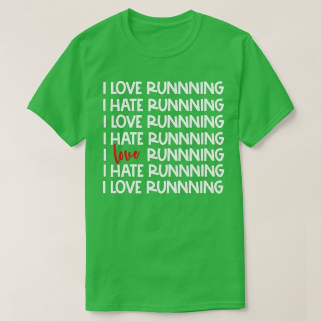 T-shirt Sarcastique coureur Aimer haine courir J'aime cour (Design devant)