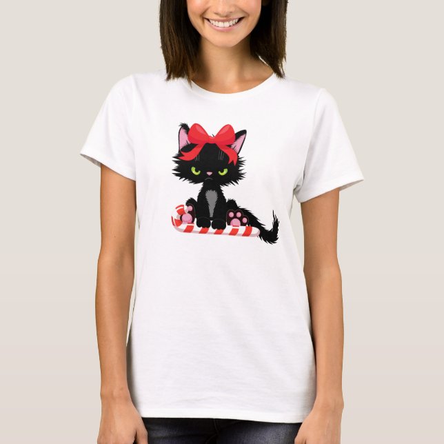 T-shirt Sarcastique Noël Chat noir drôleVacances humoristi (Devant)