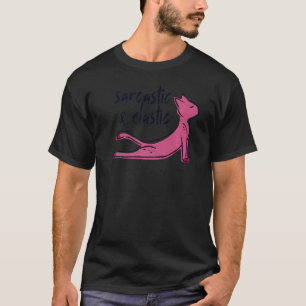 T-shirt Sarcastique & Yoga élastique Chat Gym Kitten Graph