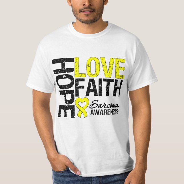 T-shirt Sarcoma Hope Love Faith (Devant)