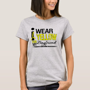 T-shirt Sarcome Je Porte Du Ruban Jaune Pour Mon Petit Ami