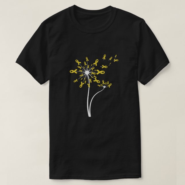 T-shirt Sarcome Sensibilisation Dandelion jaune Ruban (Design devant)