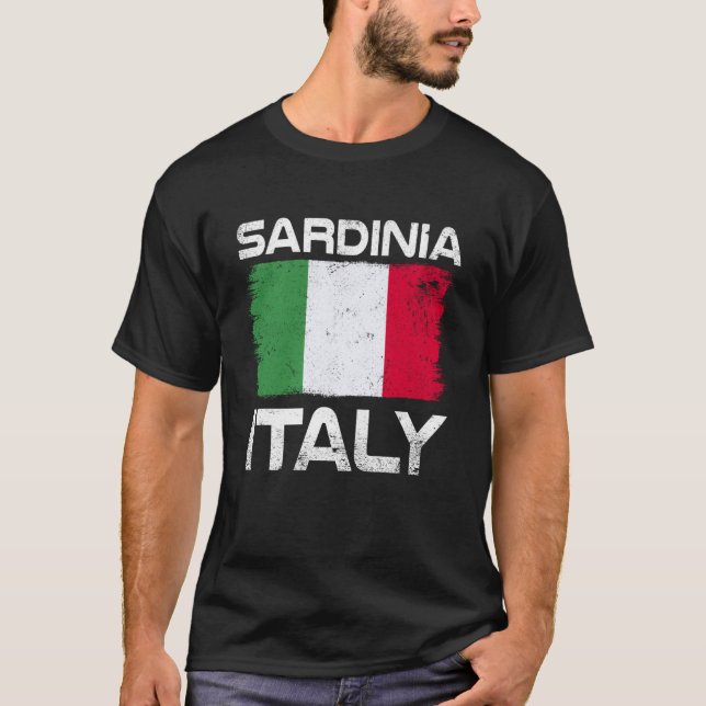 T-shirt Sardaigne Italie Drapeau Conception Fière Drapeau  (Devant)