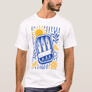 T-shirt Sardine Graphique Côtière Femmes Été Vacances à la
