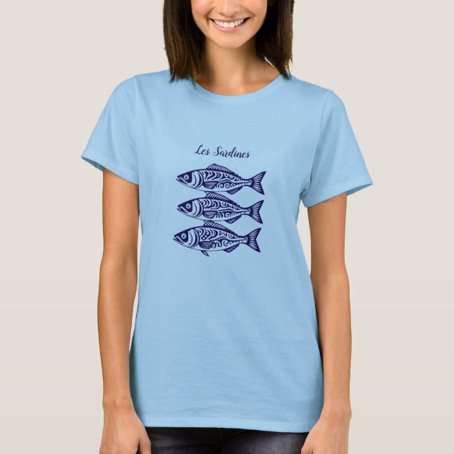 T-shirt Sardines-Bleu Hawaïen (Devant)