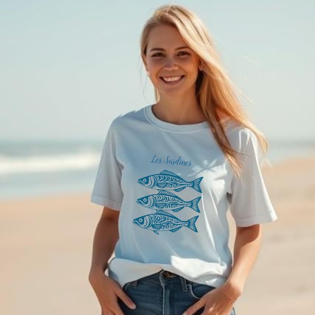 T-shirt Sardines-Bleu Hawaïen (Sardines Blue Hawaiian t shirt)