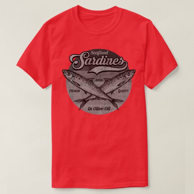 T-shirt Sardines Étiquette BW (Design devant)