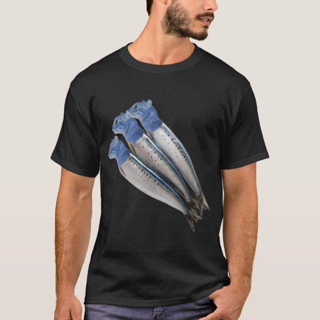 T-shirt Sardines félines — Conception de chat méditerranée (Devant)