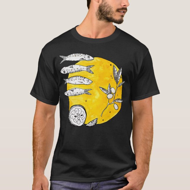 T-shirt Sardines, olives et citron (Devant)