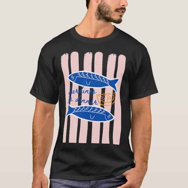 T-shirt Sardines pour le dîner - Tee d'été (Devant)