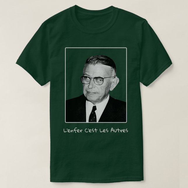 T-shirt Sartre Hell est d'autres personnes en français (Design devant)