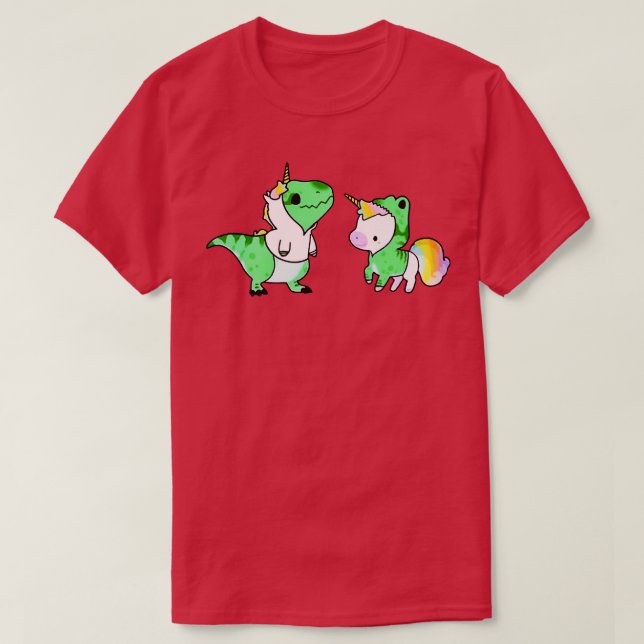 T-shirt Sarus Animaux mignons Jolie licorne verte (Design devant)